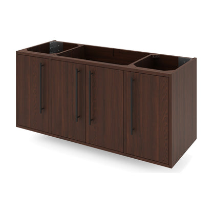 Jeffrey Alexander Tempest 48" Single Bowl Wall Mounted Bathroom Vanity, Dark Walnut