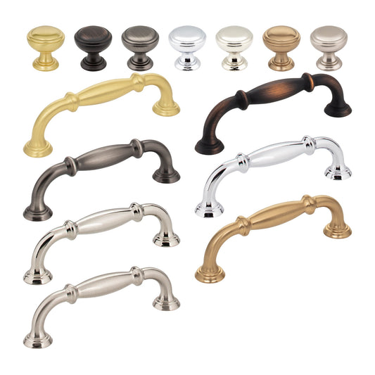 Jeffrey Alexander Tiffany Handle knob and pull in all 7 finishes