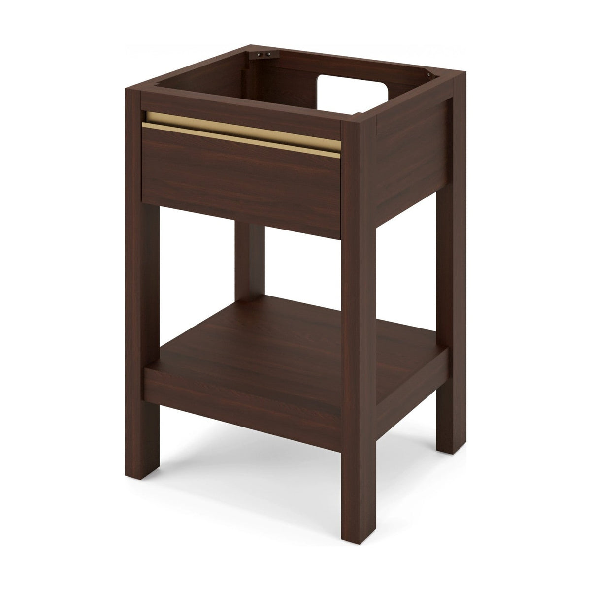 Jubilee 24" Single Bowl Freestanding Bathroom Vanity, Dark Walnut