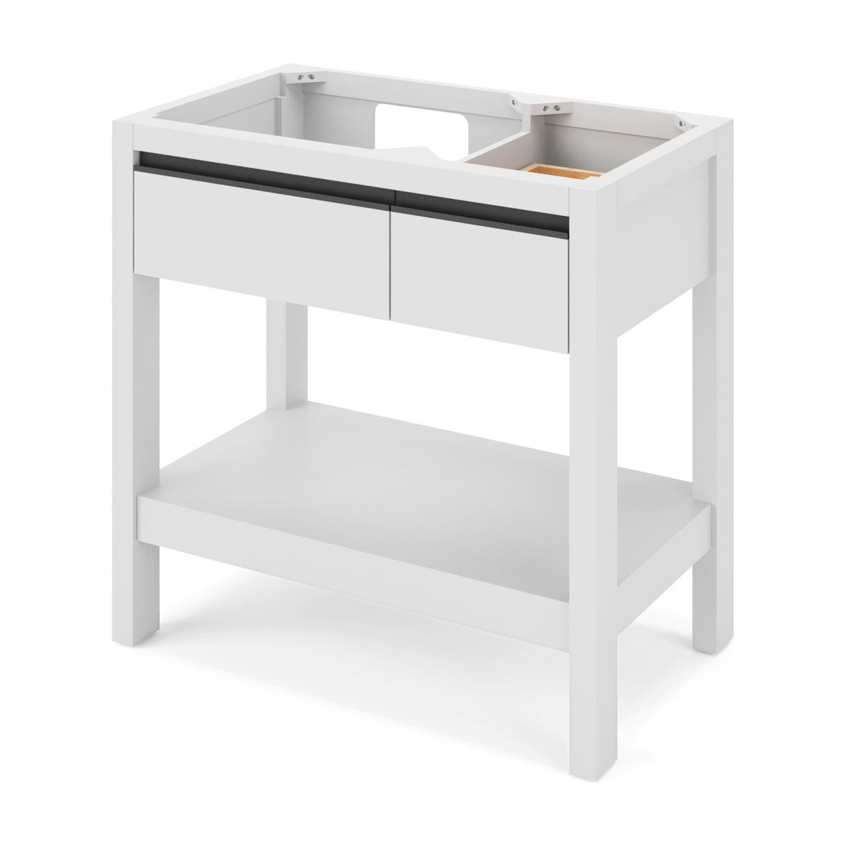 Jubilee 36" Left Offset Bowl Freestanding Bathroom Vanity, White
