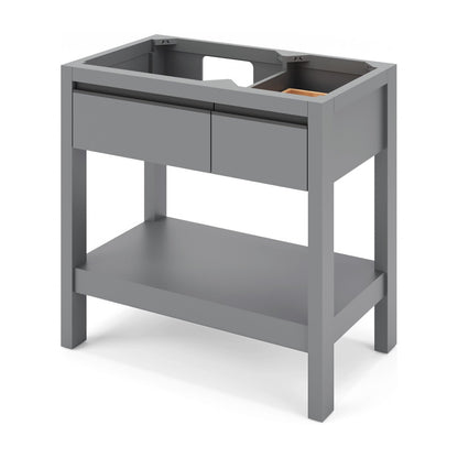 Jubilee 36" Left Offset Bowl Freestanding Bathroom Vanity, Grey