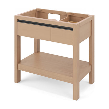 Jubilee 36" Left Offset Bowl Freestanding Bathroom Vanity, Natural Oak