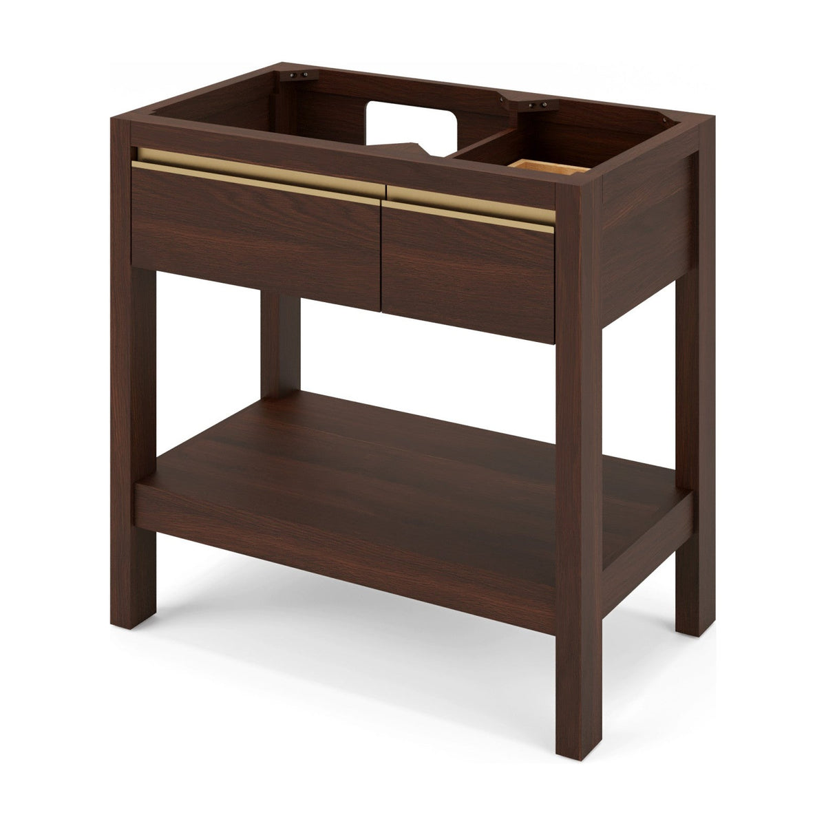 Jubilee 36" Left Offset Bowl Freestanding Bathroom Vanity, Dark Walnut