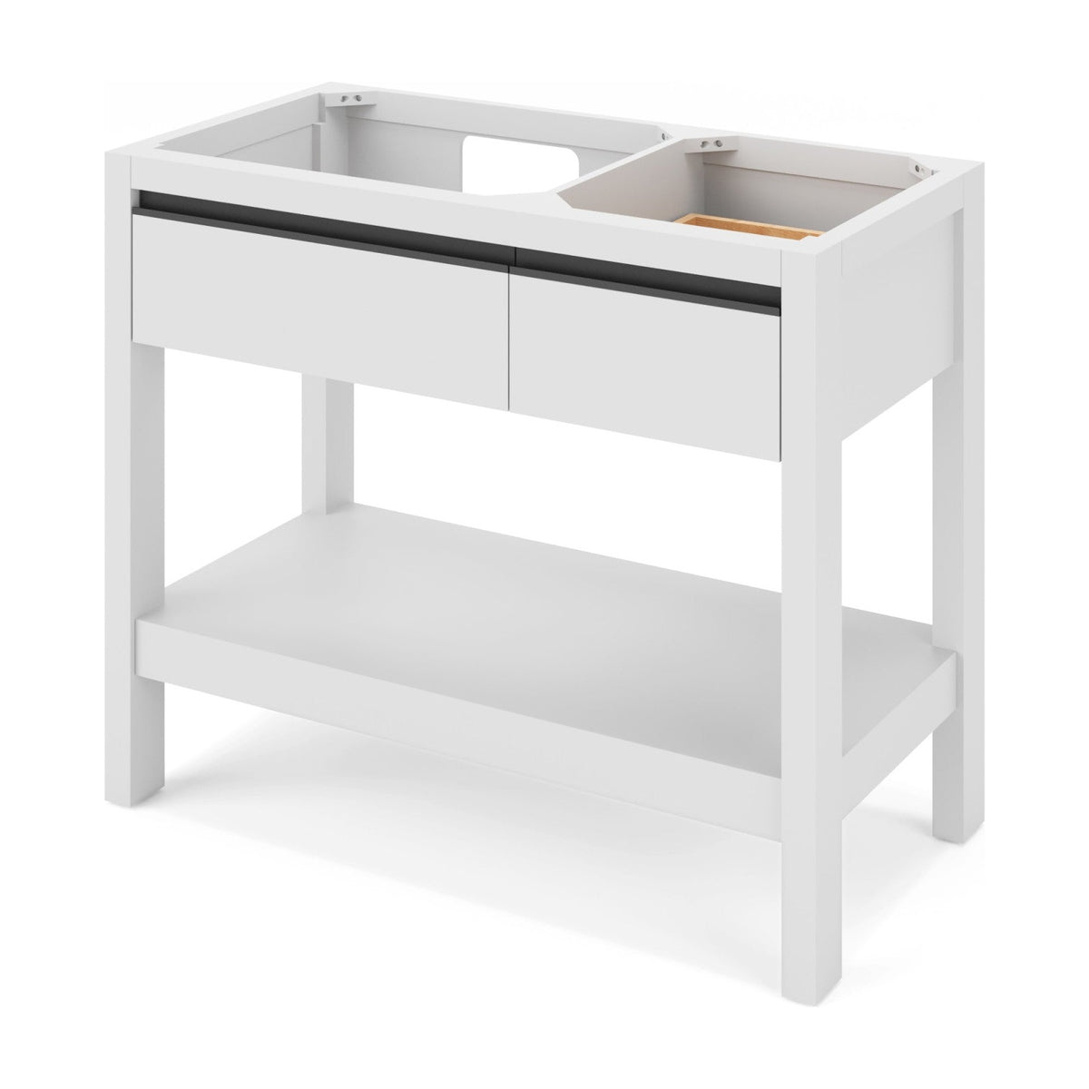 Jubilee 42" Left Offset Bowl Freestanding Bathroom Vanity, White