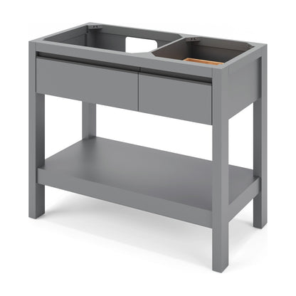 Jubilee 42" Left Offset Bowl Freestanding Bathroom Vanity, Grey