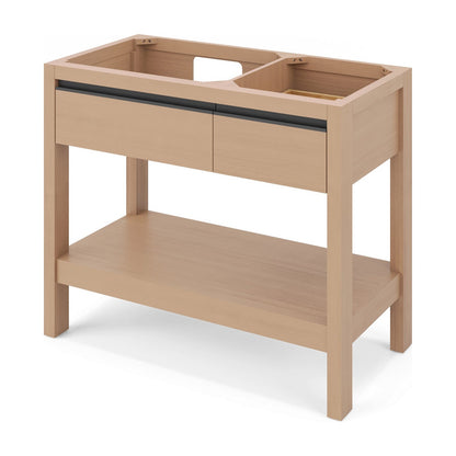 Jubilee 42" Left Offset Bowl Freestanding Bathroom Vanity, Natural Oak