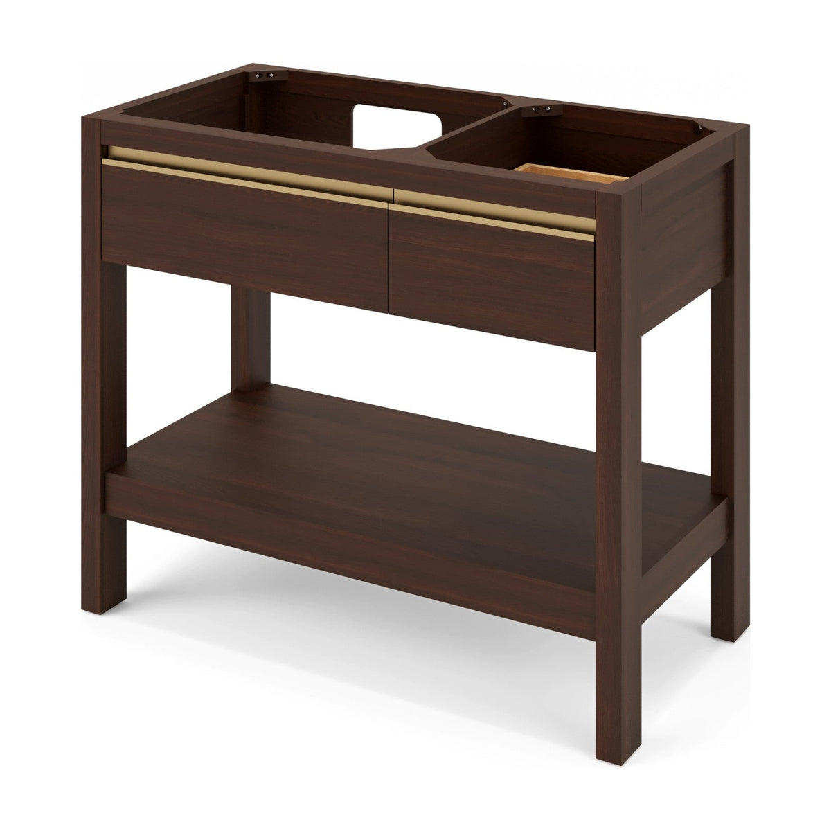 Jubilee 42" Left Offset Bowl Freestanding Bathroom Vanity, Dark Walnut