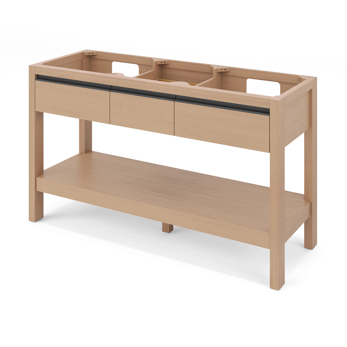Jubilee 60" Double Bowl Freestanding Bathroom Vanity, Natural Oak