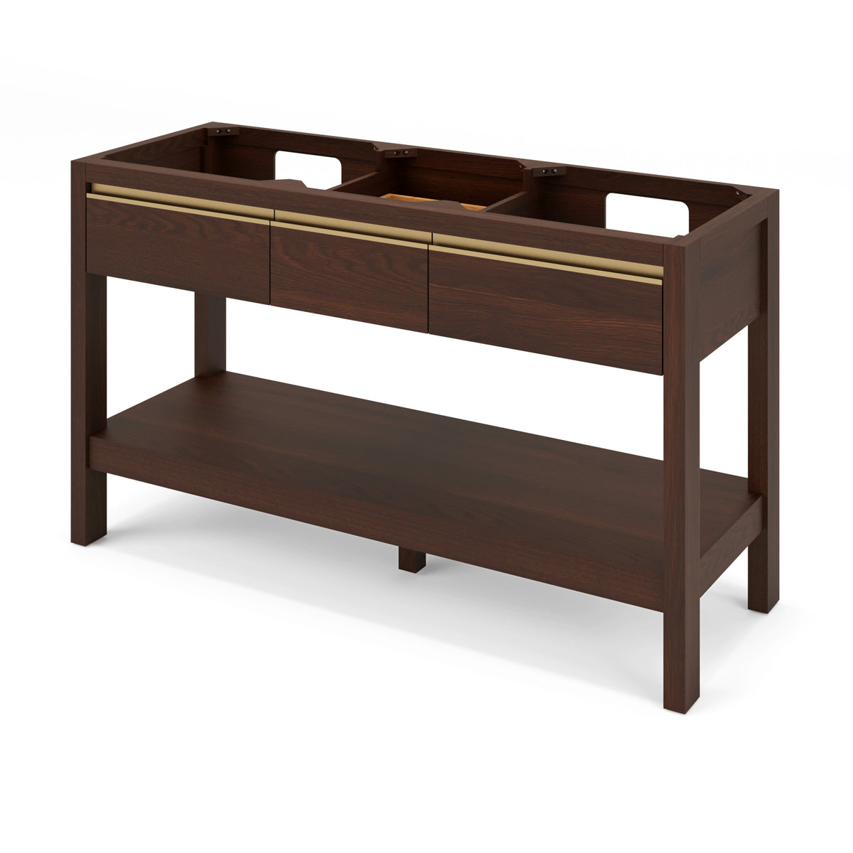 Jubilee 60" Double Bowl Freestanding Bathroom Vanity, Dark Walnut