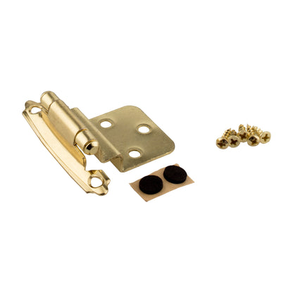 KasaWare 3/8" Self-Closing Inset Hinge, 2-Pack, Polished Brass