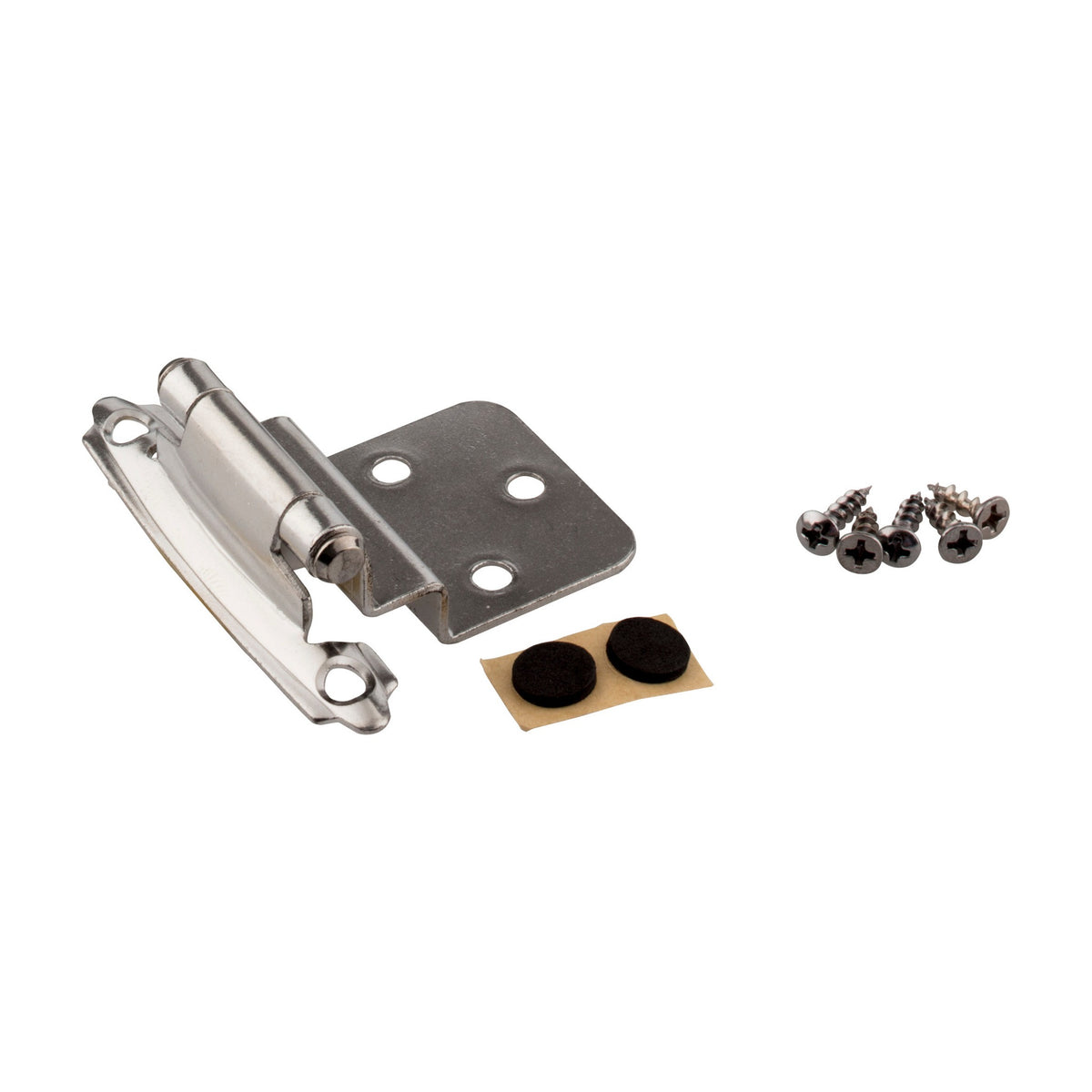KasaWare 3/8" Self-Closing Inset Hinge, 2-Pack, Polished Chrome