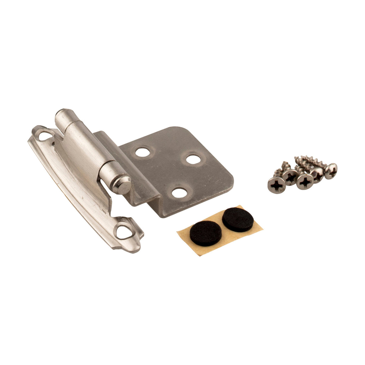 KasaWare 3/8" Self-Closing Inset Hinge, 2-Pack, Satin Nickel