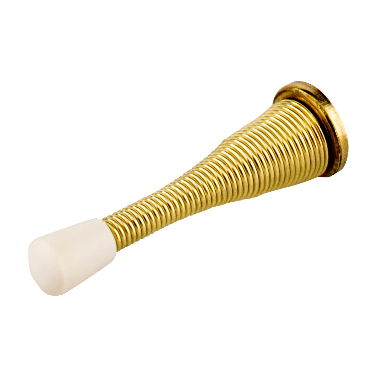 KasaWare Broad Base Spring Door Stop, 2-Pack, Polished Brass