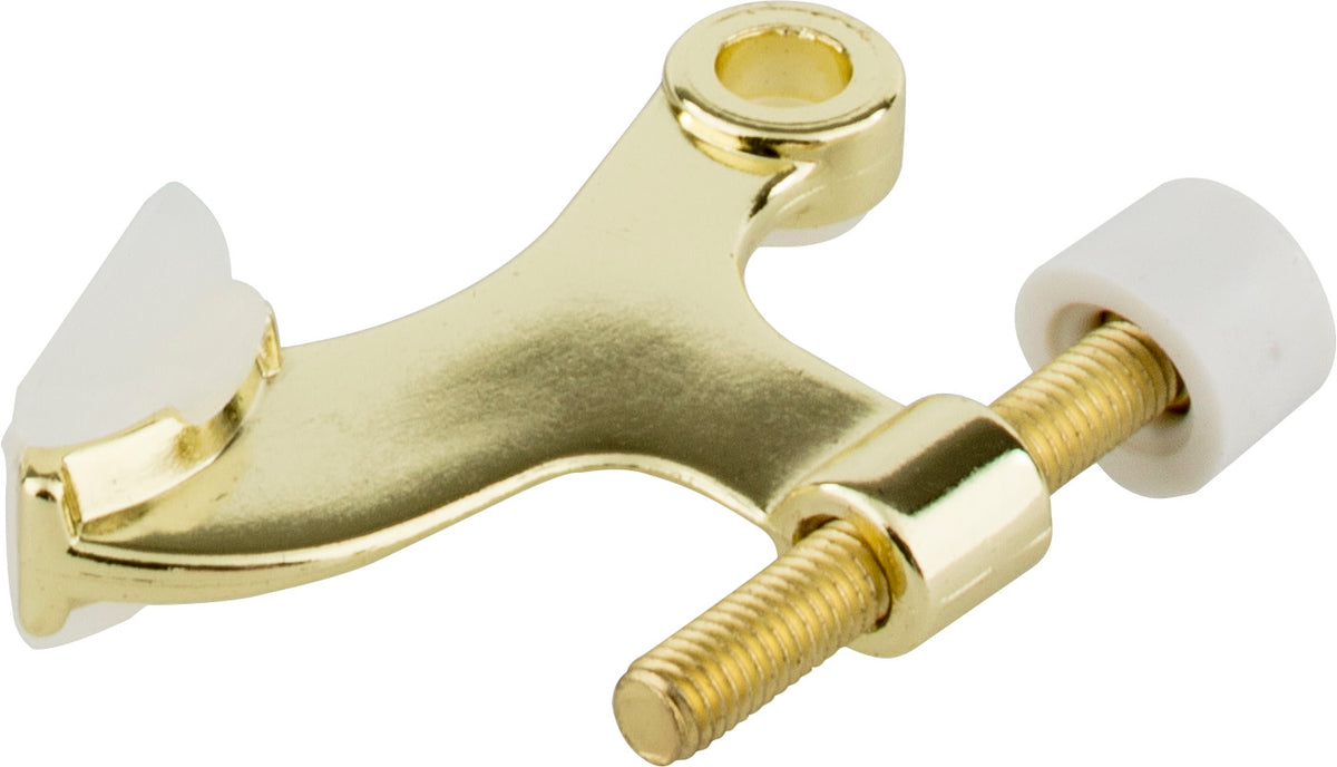 KasaWare Hinge Pin Door Stop with Adjustable Pad, 2-Pack, Polished Brass
