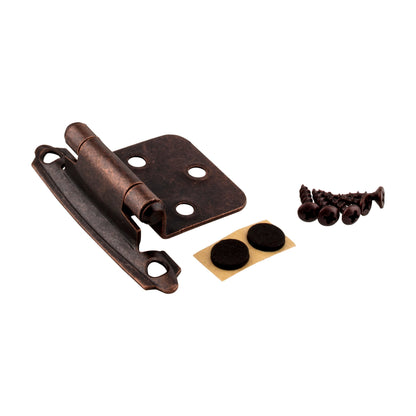 KasaWare Self-Closing Overlay Hinge, 2-Pack, Brushed Oil Rubbed Bronze