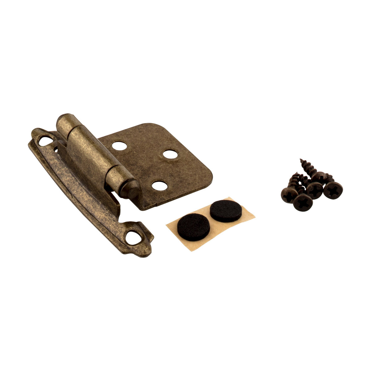 KasaWare Self-Closing Overlay Hinge, 2-Pack, Burnished Brass