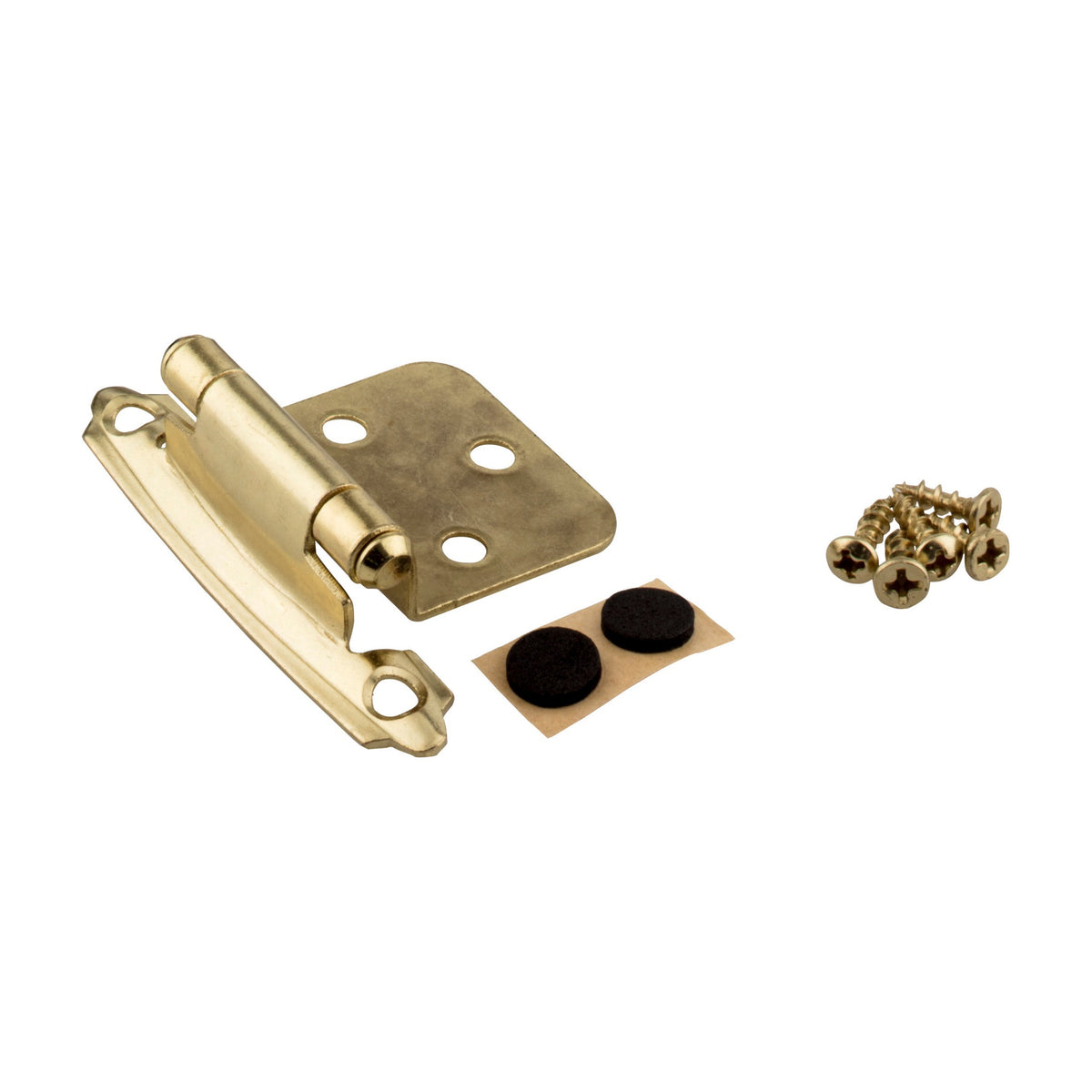 KasaWare Self-Closing Overlay Hinge, 2-Pack, Polished Brass