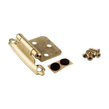 KasaWare Self-Closing Overlay Hinge, 2-Pack, Polished Brass