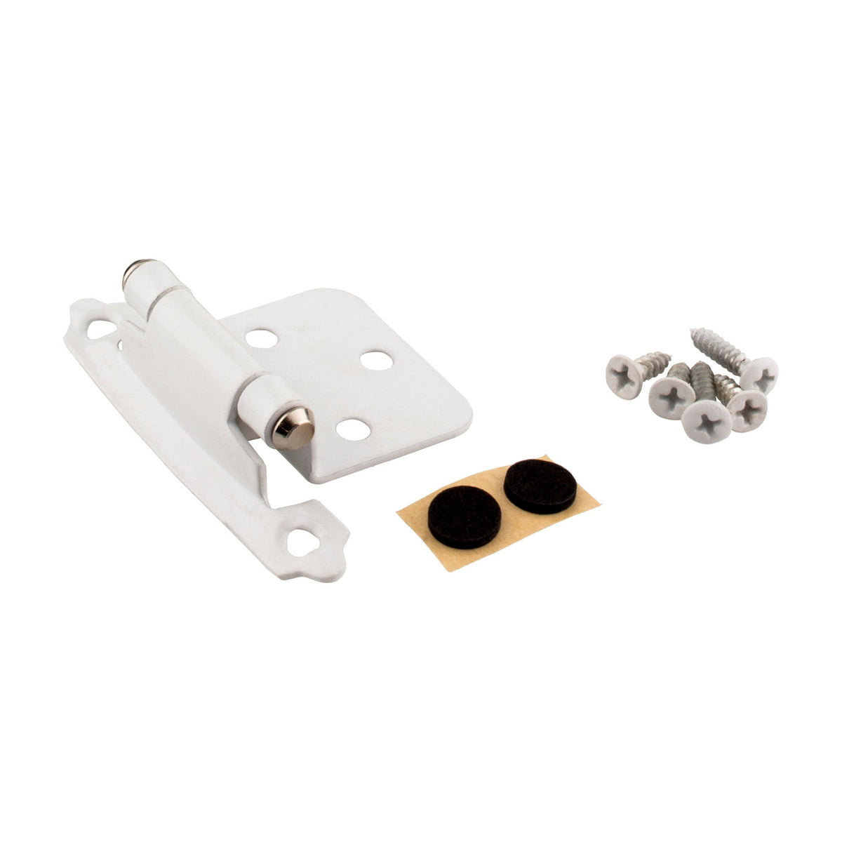 KasaWare Self-Closing Overlay Hinge, 2-Pack, White