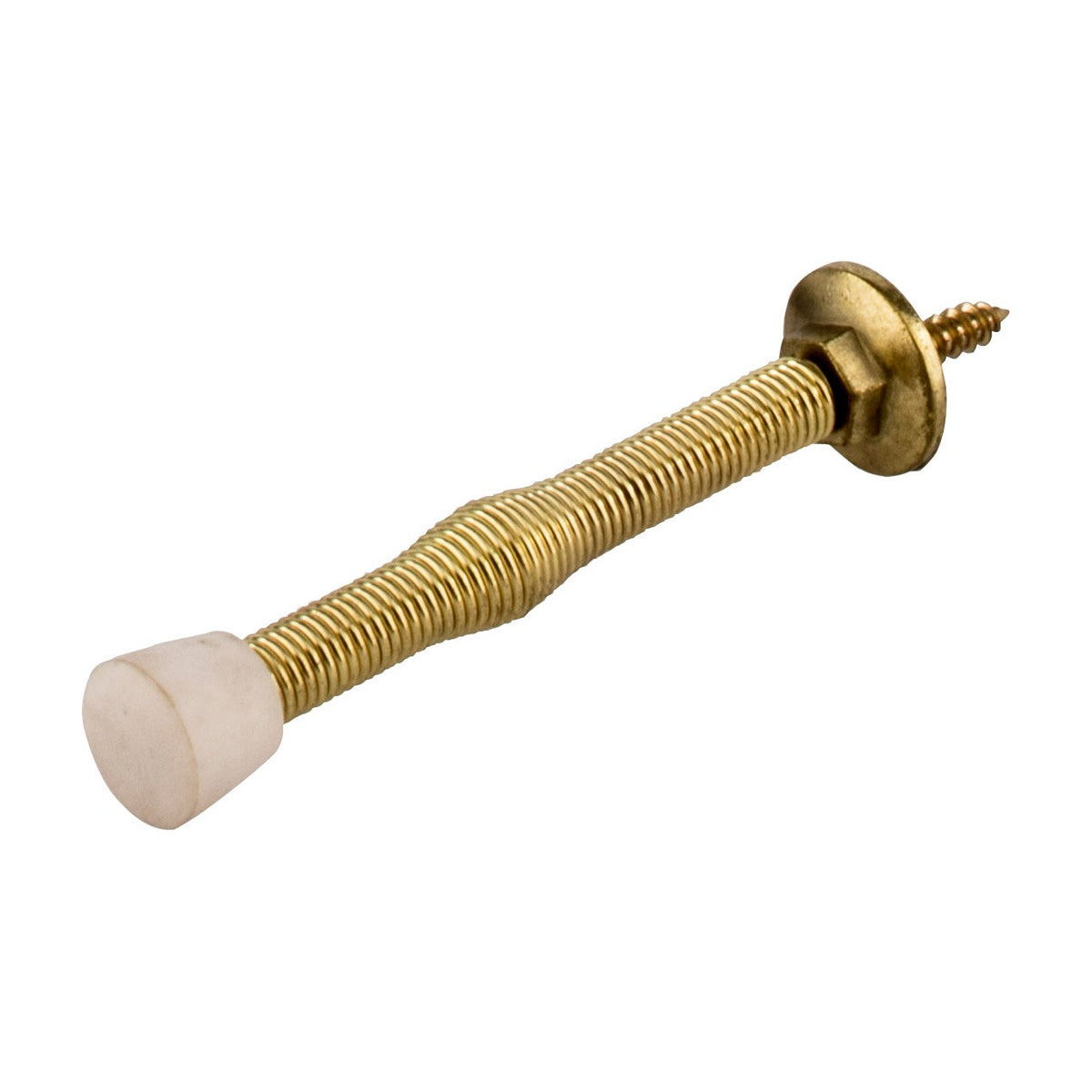 KasaWare Spring Door Stop, 2-Pack, Polished Brass