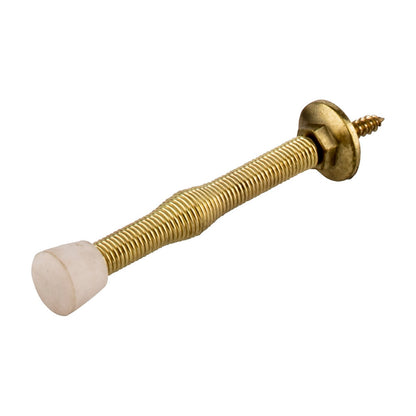 KasaWare Spring Door Stop, 2-Pack, Polished Brass