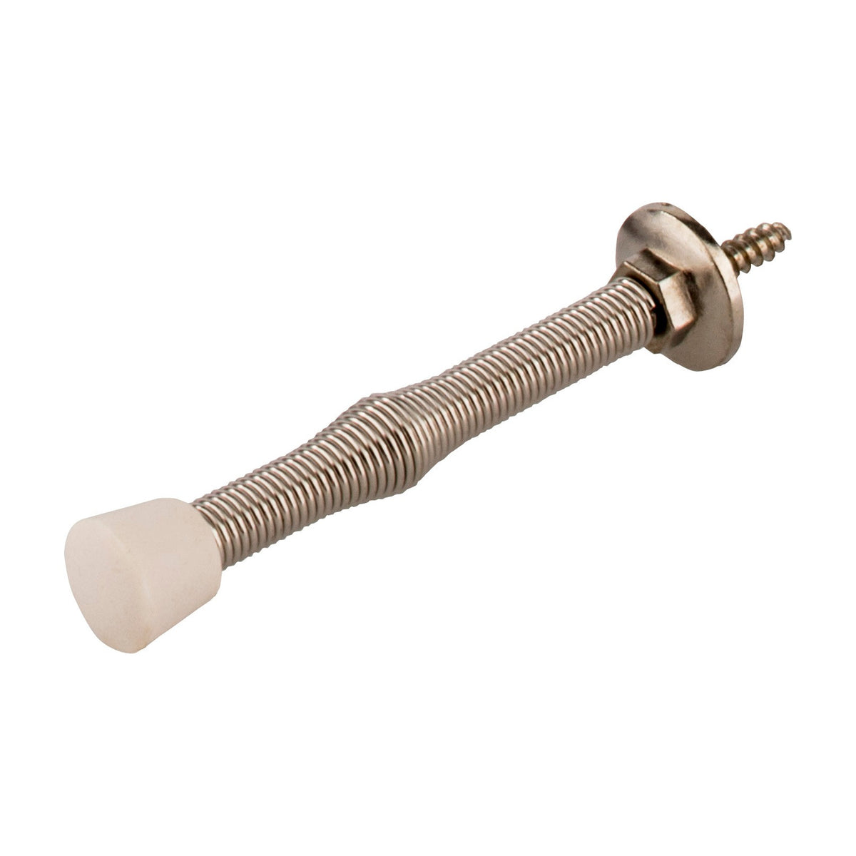 KasaWare Spring Door Stop, 2-Pack, Polished Nickel