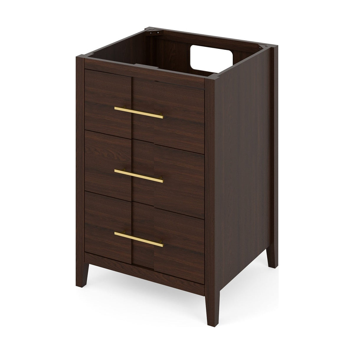 Katara 24" Single Bowl Freestanding Bathroom Vanity, Dark Walnut