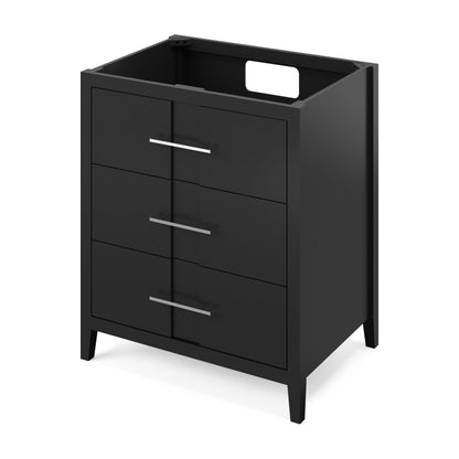 Katara 30" Single Bowl Freestanding Bathroom Vanity, Black