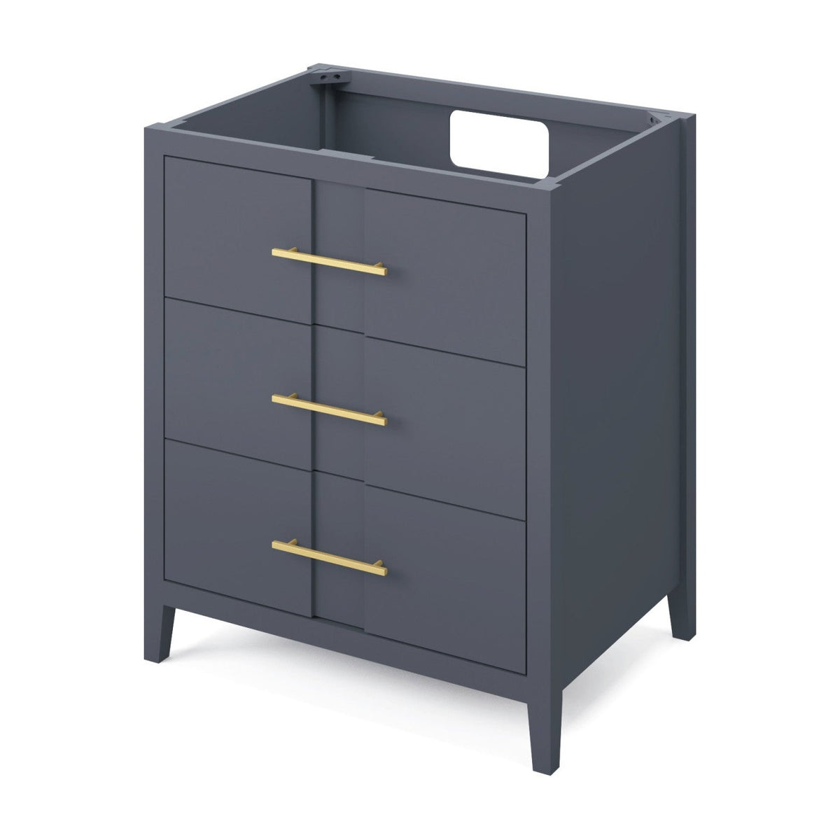 Katara 30" Single Bowl Freestanding Bathroom Vanity, Blue Steel