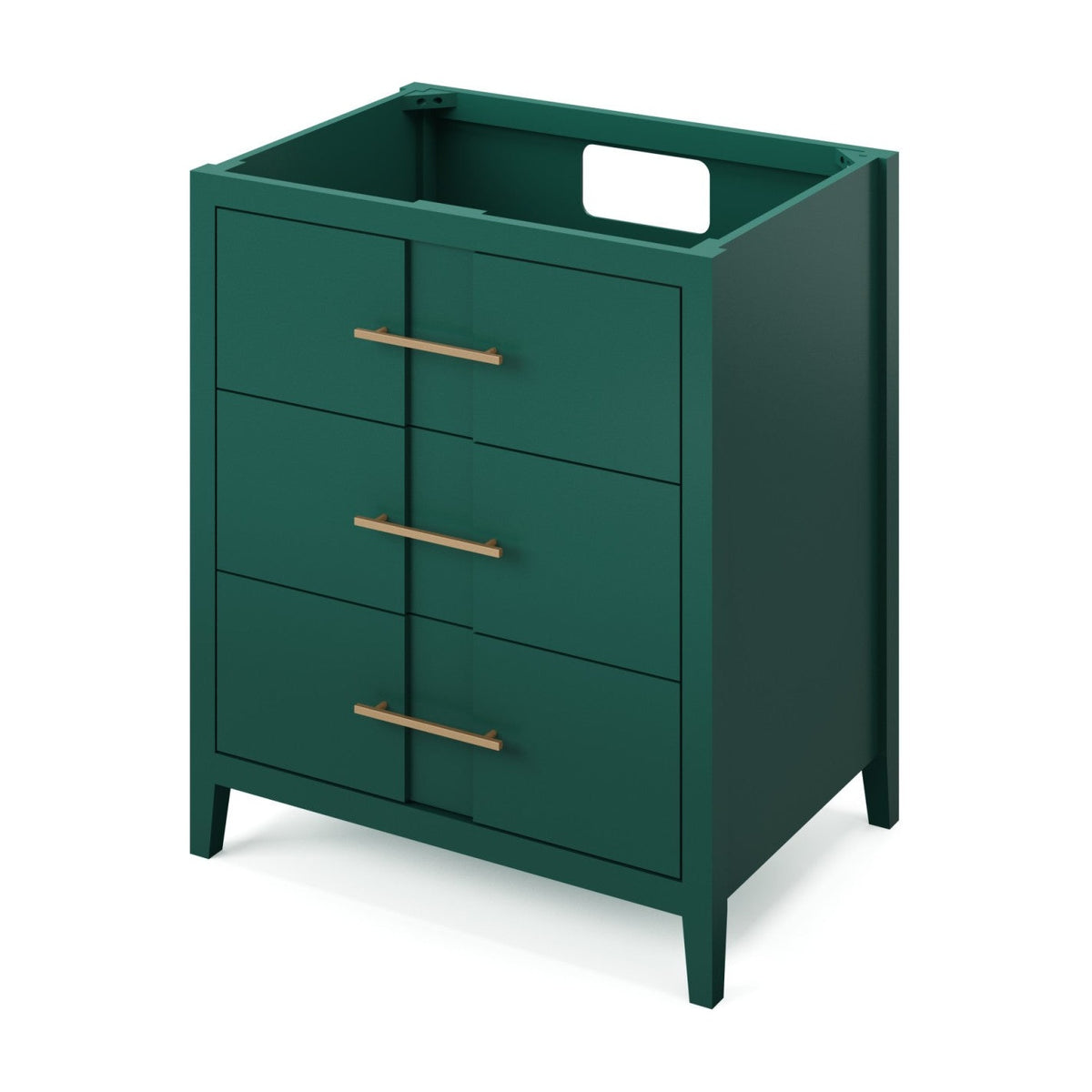 Katara 30" Single Bowl Freestanding Bathroom Vanity, Forest Green