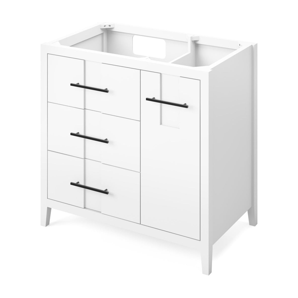 Katara 36" Left Offset Bowl Freestanding Bathroom Vanity, White