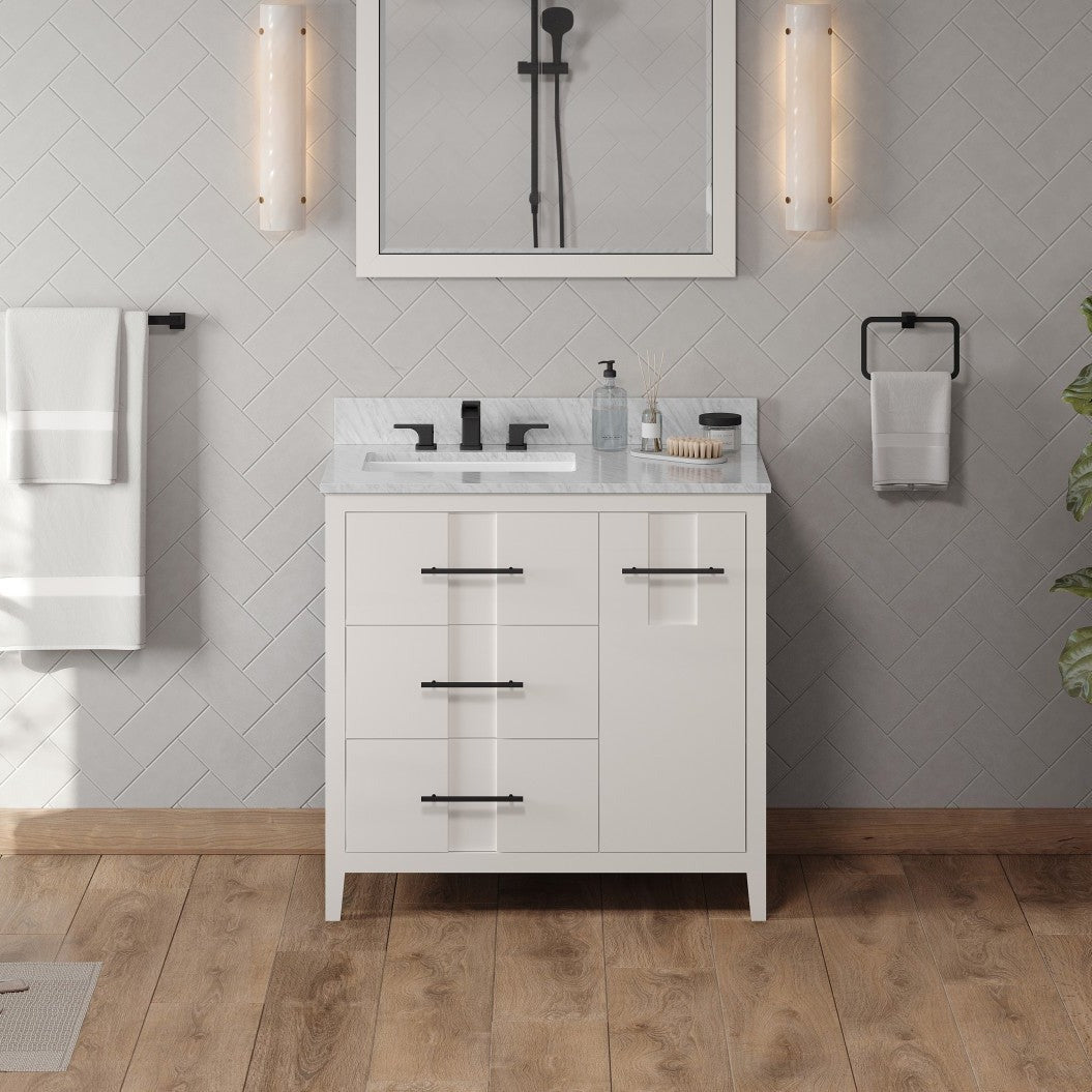 Katara 36" Left Offset Bowl Freestanding Bathroom Vanity, alternate view