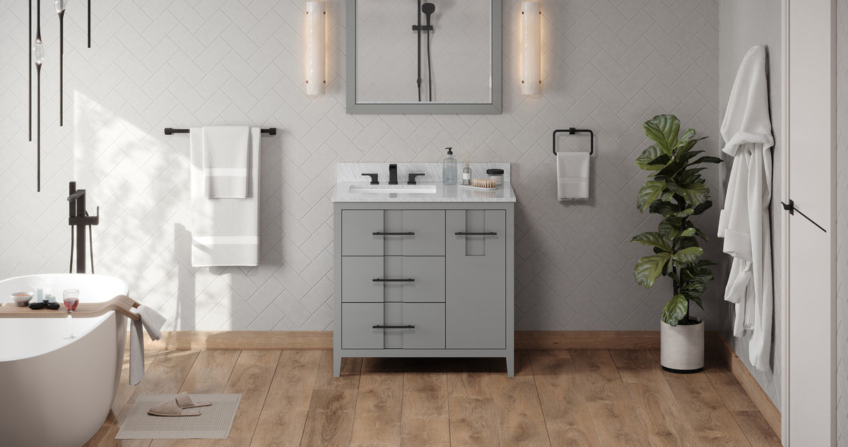 Katara 36" Left Offset Bowl Freestanding Bathroom Vanity, alternate view