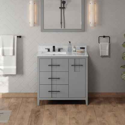 Katara 36" Left Offset Bowl Freestanding Bathroom Vanity, alternate view
