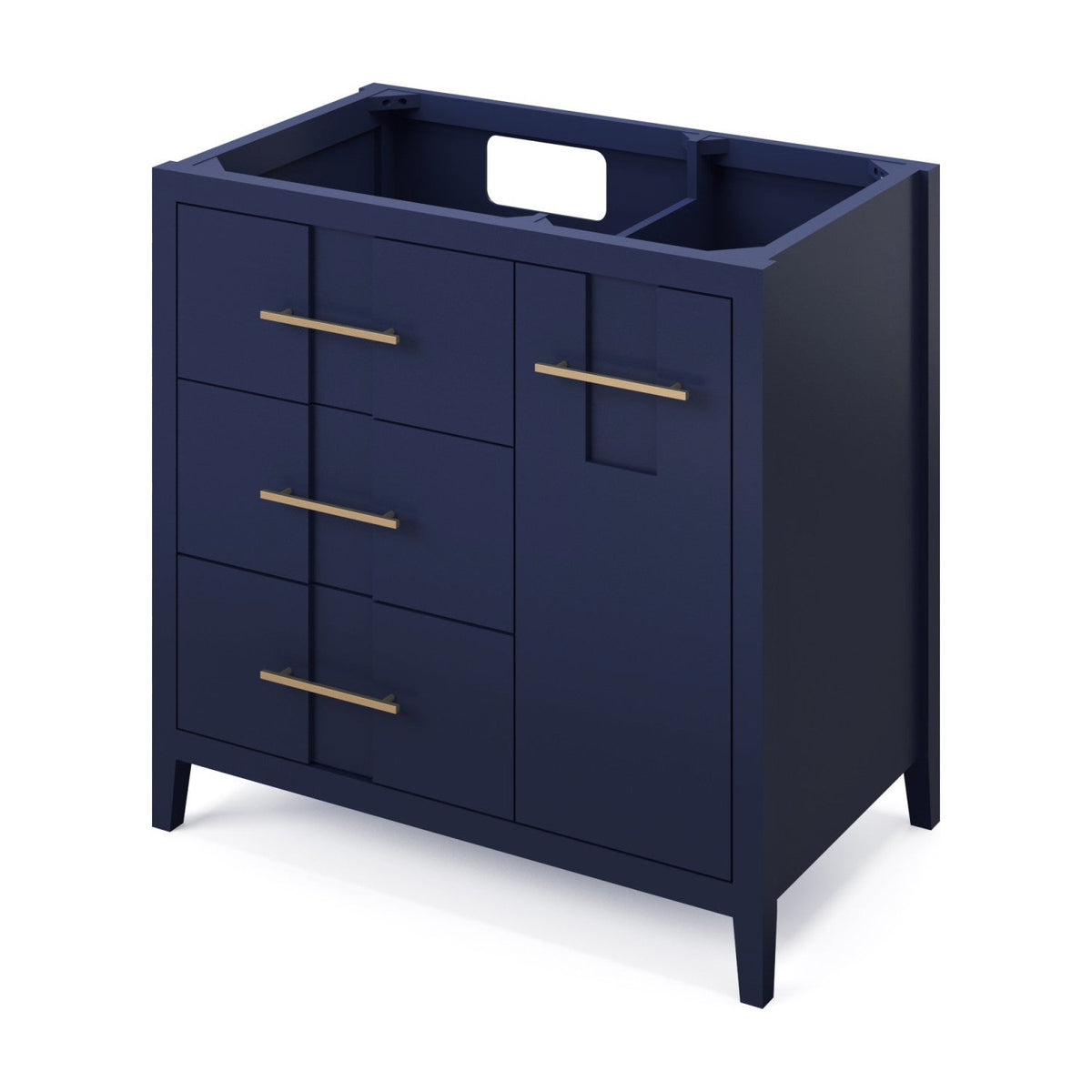 Katara 36" Left Offset Bowl Freestanding Bathroom Vanity, Hale Blue