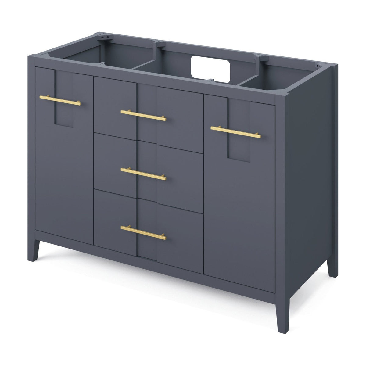Katara 48" Single Bowl Freestanding Bathroom Vanity, Blue Steel