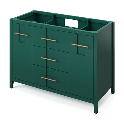 Katara 48" Single Bowl Freestanding Bathroom Vanity, Forest Green