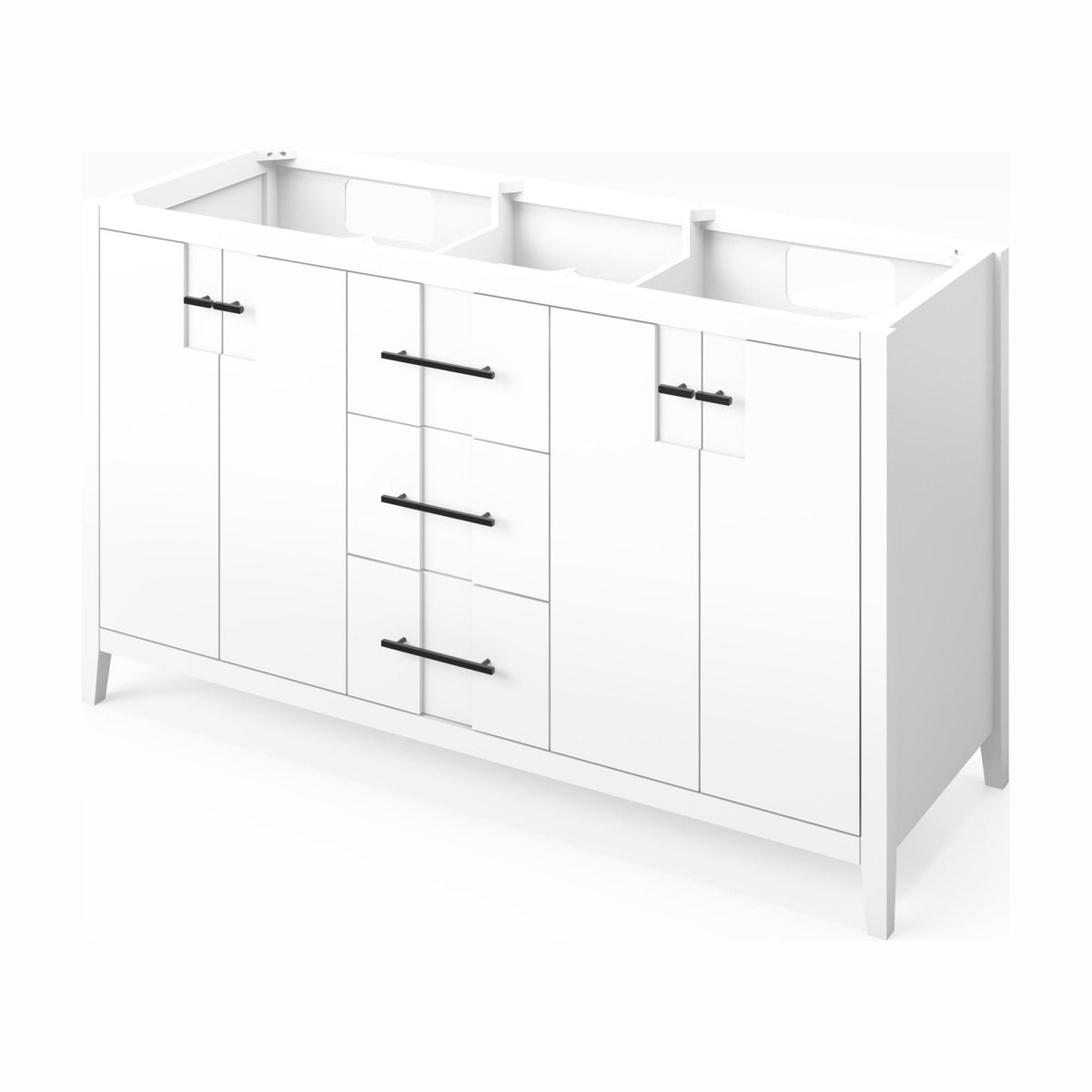 Katara 60" Double Bowl Freestanding Bathroom Vanity, White