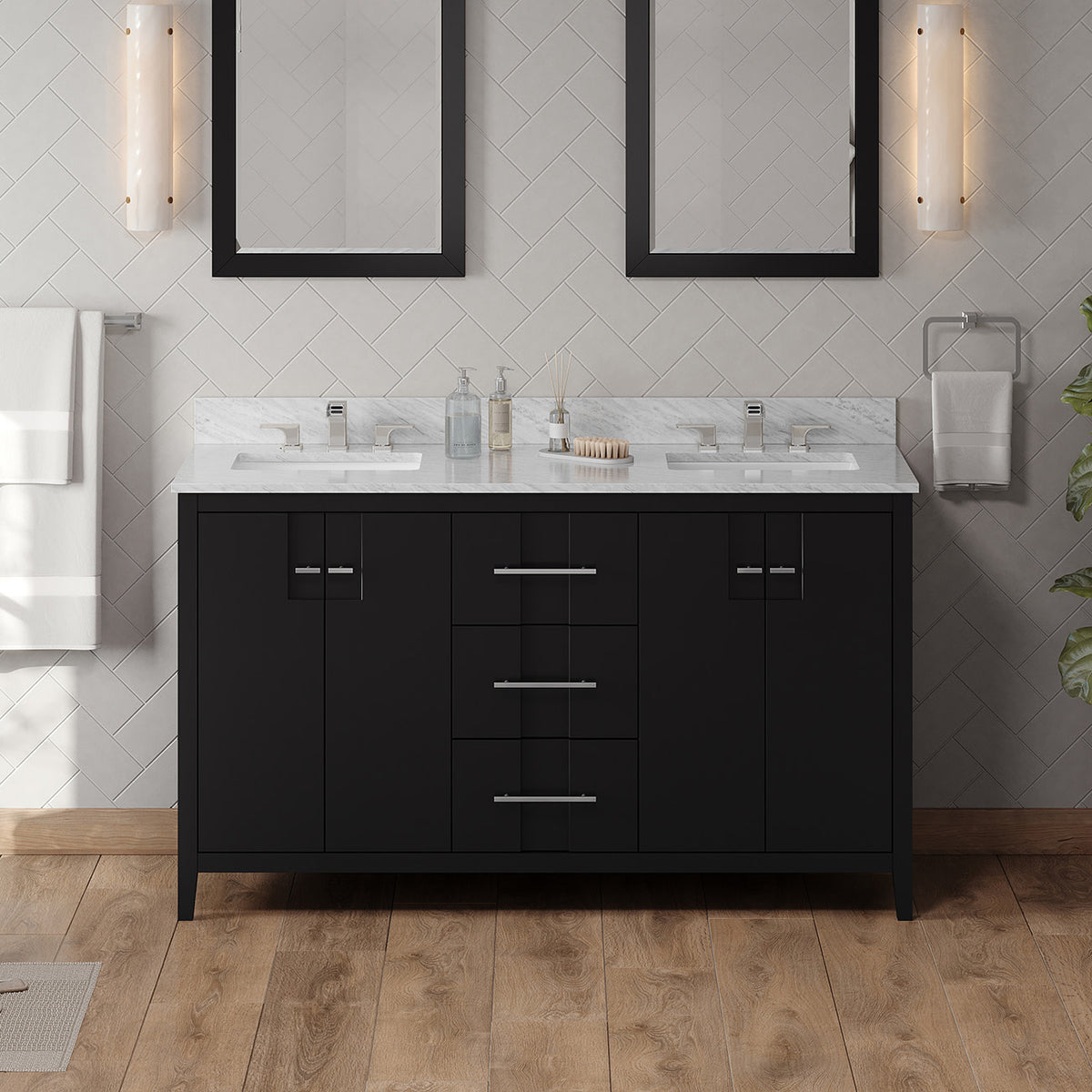 Katara 60" Double Bowl Freestanding Bathroom Vanity, alternate view