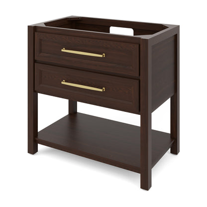 Kipling 36" Single Bowl Freestanding Bathroom Vanity, Dark Walnut