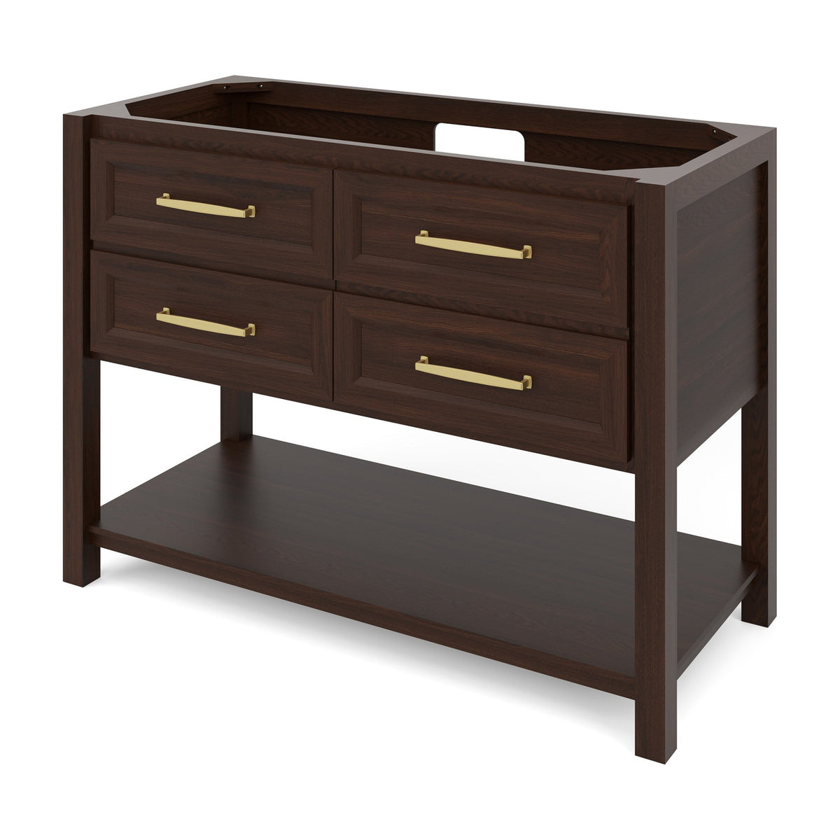 Kipling 48" Single Bowl Freestanding Bathroom Vanity, Dark Walnut
