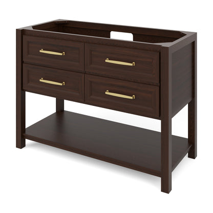 Kipling 48" Single Bowl Freestanding Bathroom Vanity, Dark Walnut