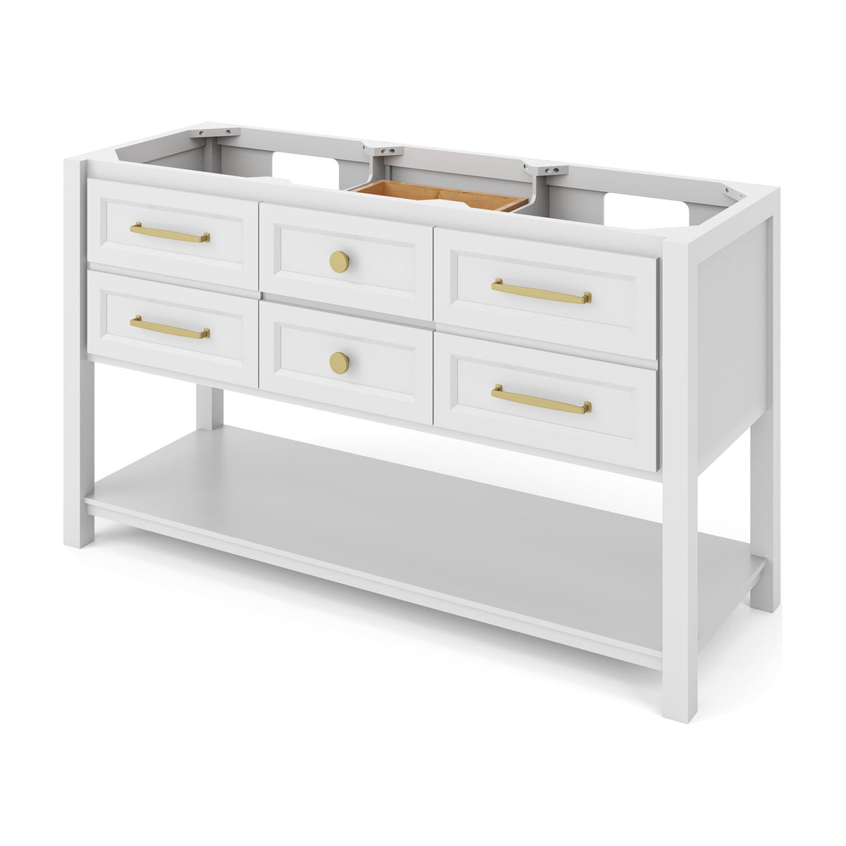 Kipling 60" Double Bowl Freestanding Bathroom Vanity, White