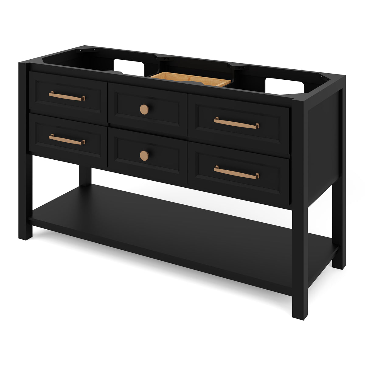 Kipling 60" Double Bowl Freestanding Bathroom Vanity, Black