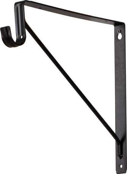 Lainey Shelf Bracket with Rod Support in Matte Black