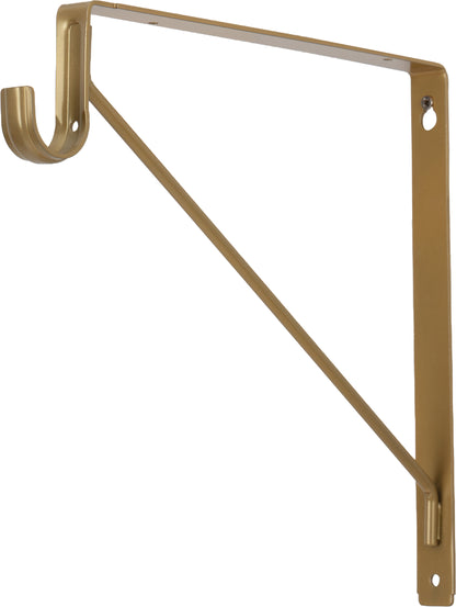 Lainey Shelf Bracket with Rod Support in Gold