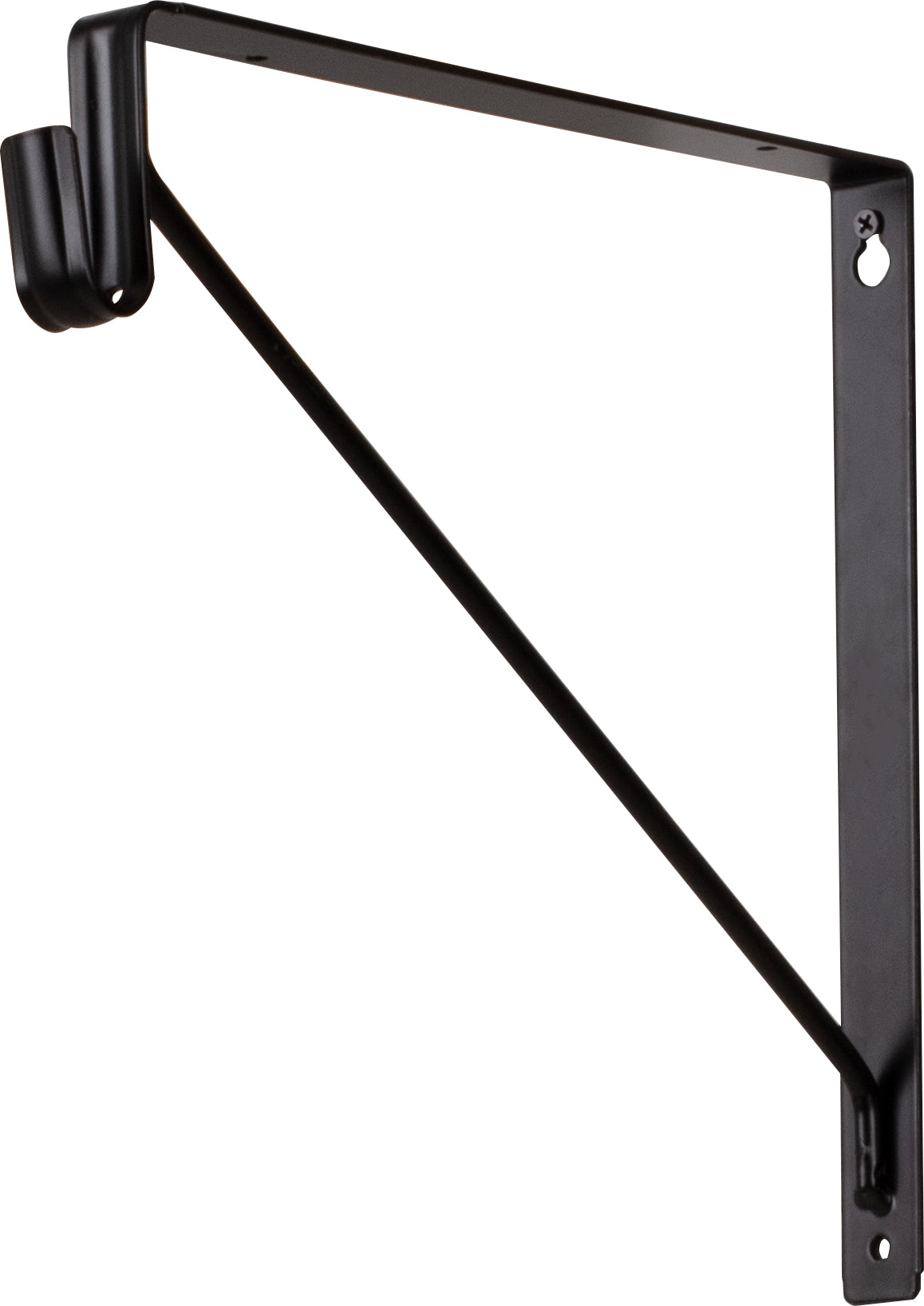 Lainey Shelf Bracket with Rod Support in Matte Black