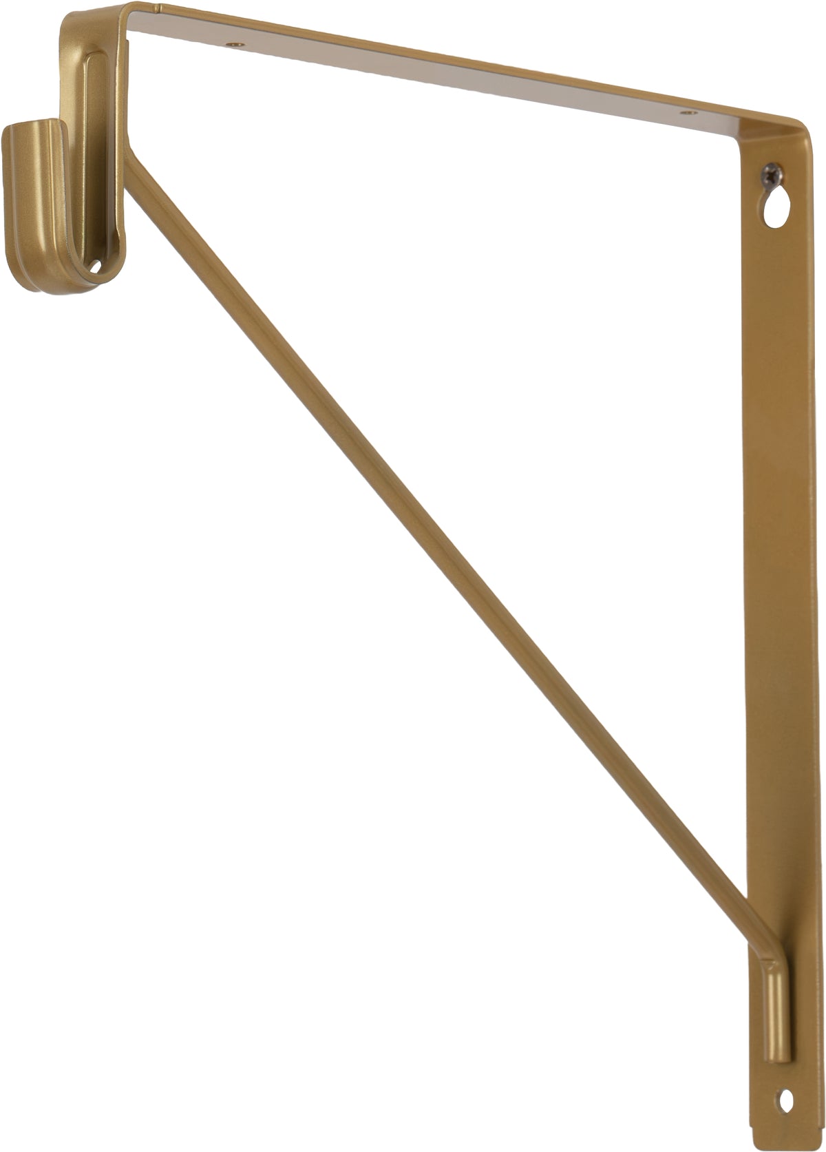 Lainey Shelf Bracket with Rod Support in Gold