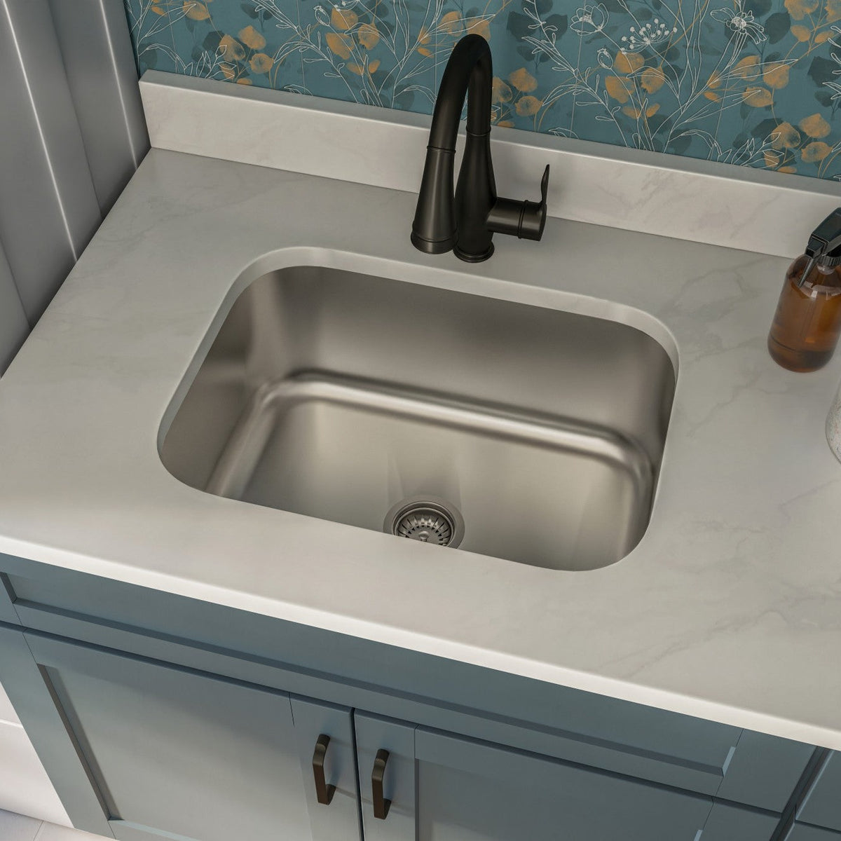 Leopold 23 1/2" Stainless Steel Undermount Kitchen Sink, Stainless Steel, alternate view