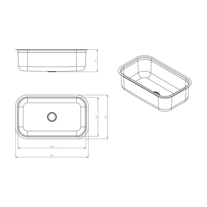 Leopold 30" Stainless Steel Undermount Kitchen Sink, Stainless Steel, alternate view